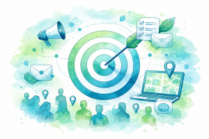 an AI generated image in blue and green depicting a target